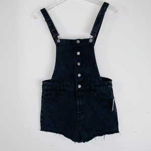 Pacsun Black Overall Shorts Shortalls 26 NWT